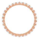 10K Gold Round Natural Diamond Shared-Prong Eternity Band – 2 mm Stones - Rose Gold - view 2