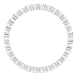 10K Gold Round Lab-Grown Diamond Shared-Prong Eternity Band – 2 mm Stones - White Gold - view 2