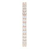 10K Gold Round Lab-Grown Diamond Shared-Prong Eternity Band – 1.75 mm Stones - Rose Gold - view 4