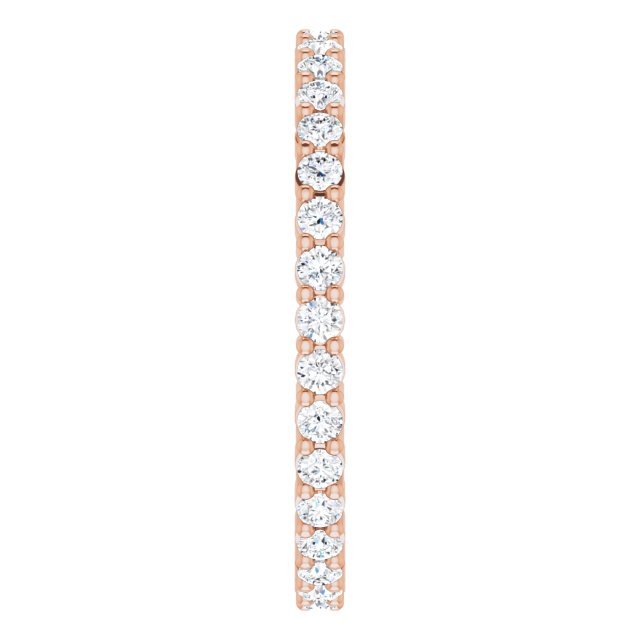 10K Gold Round Lab-Grown Diamond Shared-Prong Eternity Band – 1.75 mm Stones - Rose Gold - view 4