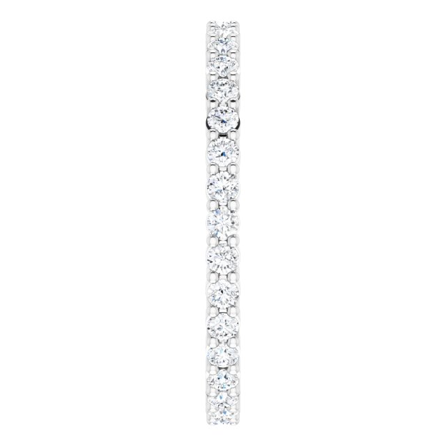 10K Gold Round Lab-Grown Diamond Shared-Prong Eternity Band – 1.75 mm Stones - White Gold - view 4