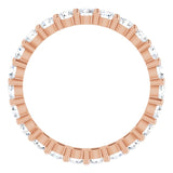 10K Gold Round Lab-Grown Diamond Shared-Prong Eternity Band – 2.75 mm Stones - Rose Gold - view 2
