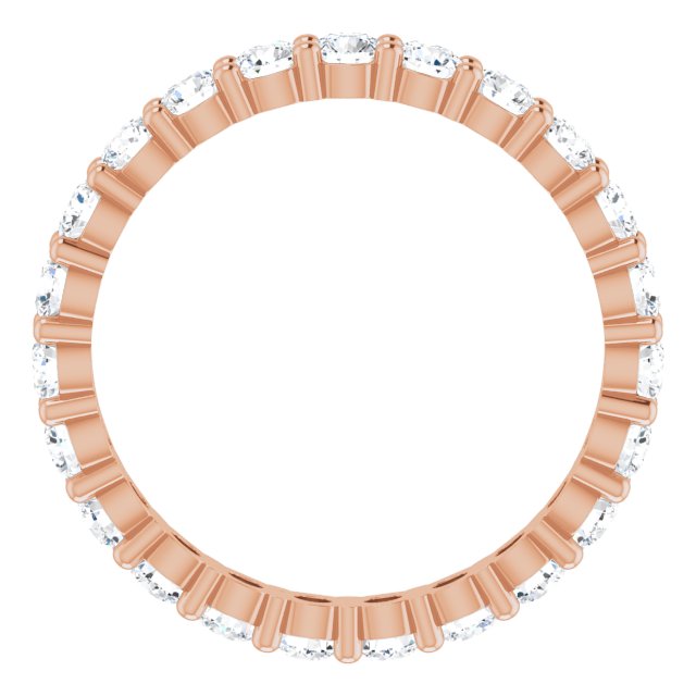 10K Gold Round Natural Diamond Shared-Prong Eternity Band – 2.75 mm Stones - Rose Gold - view 2