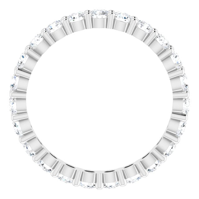 10K Gold Round Lab-Grown Diamond Shared-Prong Eternity Band – 2.75 mm Stones - White Gold - view 2