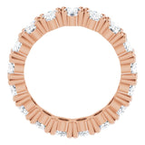10K Gold Oval Lab-Grown Diamond Shared-Prong Eternity Band – 6x4 mm Stones - Rose Gold - view 2