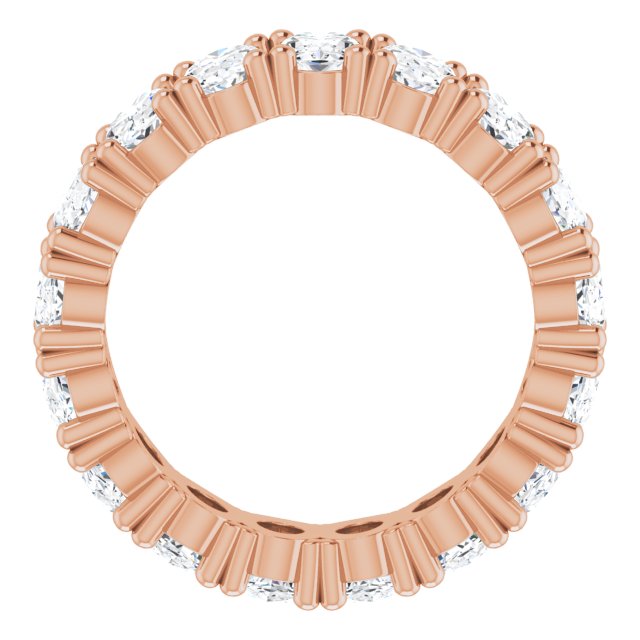 10K Gold Oval Lab-Grown Diamond Shared-Prong Eternity Band – 6x4 mm Stones - Rose Gold - view 2
