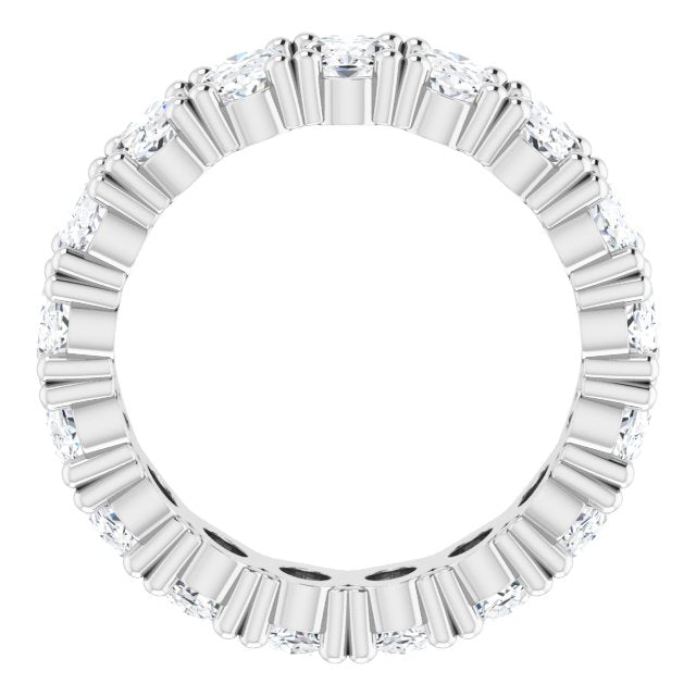 10K Gold Oval Lab-Grown Diamond Shared-Prong Eternity Band – 6x4 mm Stones - White Gold - view 2