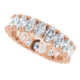 10K Gold Oval Lab-Grown Diamond Shared-Prong Eternity Band – 5x3 mm Stones - Rose Gold - view 5