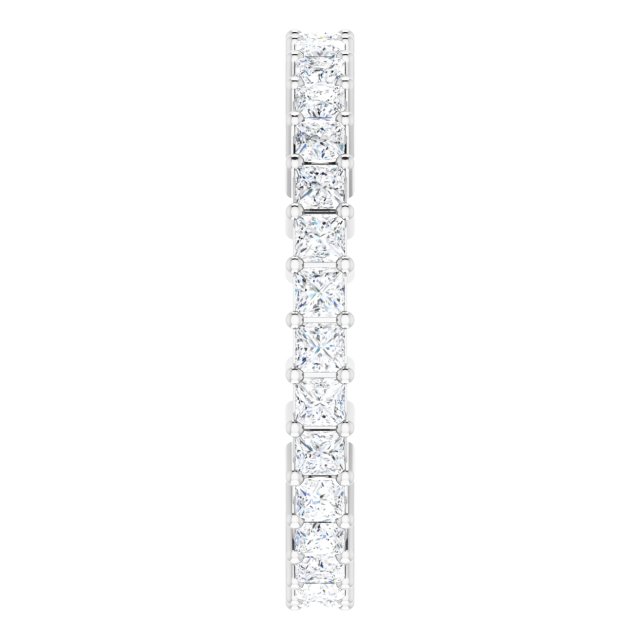 10K Gold Square Lab-Grown Diamond Shared-Prong Eternity Band – 2x2 mm Stones - White Gold - view 4