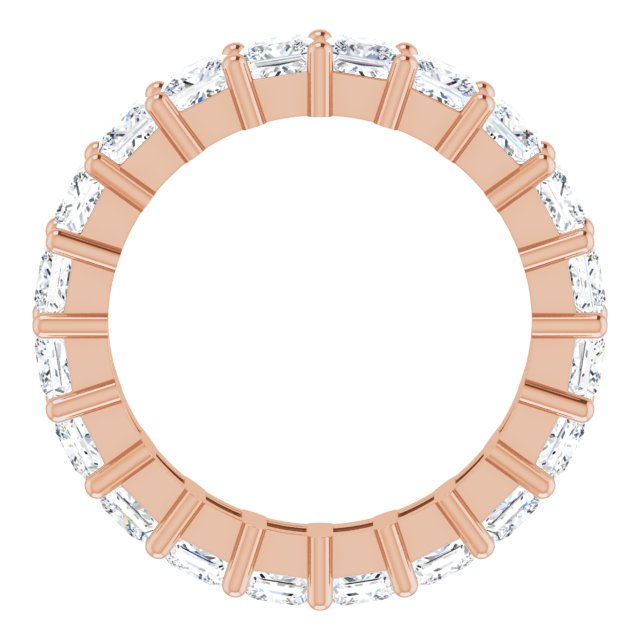 10K Gold Square Lab-Grown Diamond Shared-Prong Eternity Band – 3.5x3.5 mm Stones - Rose Gold - view 2