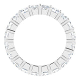10K Gold Square Lab-Grown Diamond Shared-Prong Eternity Band – 3.5x3.5 mm Stones - White Gold - view 2
