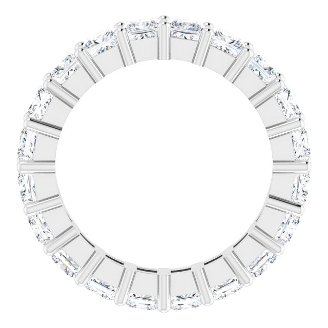 10K Gold Square Lab-Grown Diamond Shared-Prong Eternity Band – 3.5x3.5 mm Stones - White Gold - view 2