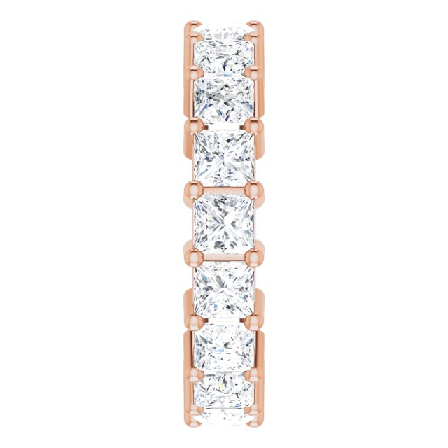 10K Gold Square Lab-Grown Diamond Shared-Prong Eternity Band – 3.5x3.5 mm Stones - Rose Gold - view 4