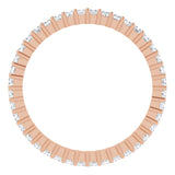 10K Gold Square Natural Diamond Shared-Prong Eternity Band – 1.5x1.5 mm Stones - Rose Gold - view 2