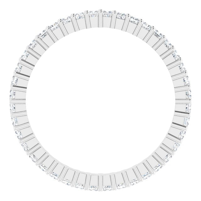 10K Gold Square Lab-Grown Diamond Shared-Prong Eternity Band – 1.5x1.5 mm Stones - White Gold - view 2