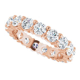 10K Gold Round Natural Diamond Shared-Prong Eternity Band – 3.75 mm Stones - Rose Gold - view 5