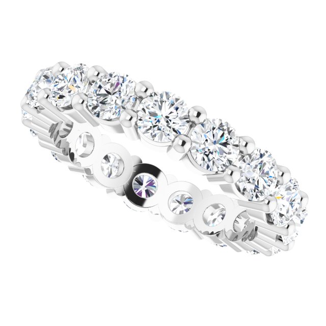 10K Gold Round Lab-Grown Diamond Shared-Prong Eternity Band – 3.75 mm Stones - White Gold - view 5