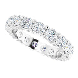 10K Gold Round Natural Diamond Shared-Prong Eternity Band – 3.75 mm Stones - White Gold - view 5