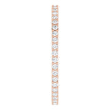 10K Gold Round Natural Diamond Shared-Prong Eternity Band – 1.3 mm Stones - Rose Gold - view 4