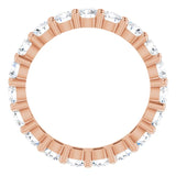 10K Gold Round Lab-Grown Diamond Shared-Prong Eternity Band – 3.4 mm Stones - Rose Gold - view 2