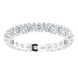 10K Gold Round Natural Diamond Shared-Prong Eternity Band – 2.75 mm Stones - White Gold - view 3