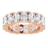 10K Gold Oval Lab-Grown Diamond Shared-Prong Eternity Band – 6x4 mm Stones - Rose Gold - view 3