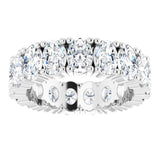 10K Gold Oval Lab-Grown Diamond Shared-Prong Eternity Band – 6x4 mm Stones - White Gold - view 3