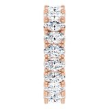 10K Gold Oval Lab-Grown Diamond Shared-Prong Eternity Band – 5x3 mm Stones - Rose Gold - view 4