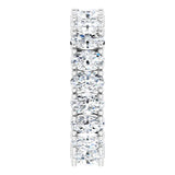 10K Gold Oval Lab-Grown Diamond Shared-Prong Eternity Band – 5x3 mm Stones - White Gold - view 4