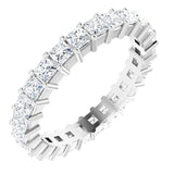 10K Gold Square Natural Diamond Shared-Prong Eternity Band – 2.5x2.5 mm Stones - White Gold