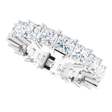 10K Gold Square Lab-Grown Diamond Shared-Prong Eternity Band – 3.5x3.5 mm Stones - White Gold - view 5