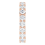 10K Gold Round Lab-Grown Diamond Shared-Prong Eternity Band – 3.4 mm Stones - Rose Gold - view 4