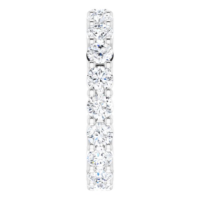 10K Gold Round Natural Diamond Shared-Prong Eternity Band – 3.4 mm Stones - White Gold - view 4