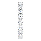 10K Gold Round Lab-Grown Diamond Shared-Prong Eternity Band – 3.4 mm Stones - White Gold - view 4