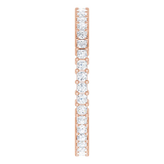 10K Gold Square Lab-Grown Diamond Shared-Prong Eternity Band – 1.5x1.5 mm Stones - Rose Gold - view 4