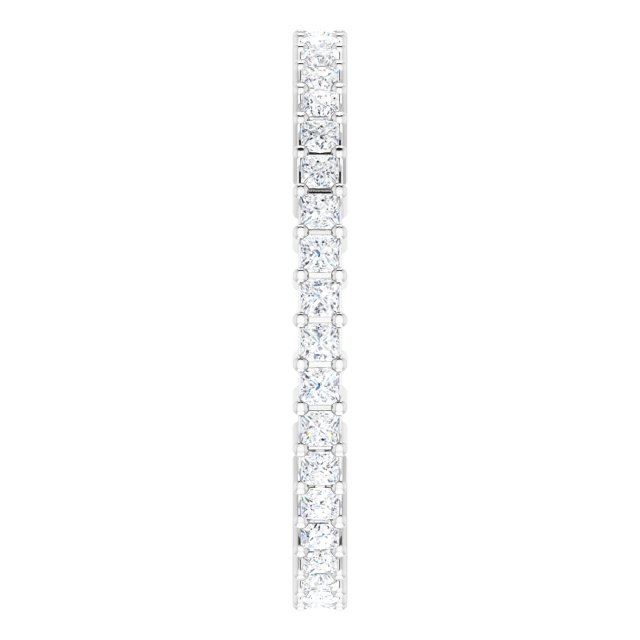 10K Gold Square Natural Diamond Shared-Prong Eternity Band – 1.5x1.5 mm Stones - White Gold - view 4
