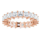 10K Gold Square Natural Diamond Shared-Prong Eternity Band – 3.25x3.25 mm Stones - Rose Gold - view 3