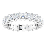 10K Gold Square Natural Diamond Shared-Prong Eternity Band – 3.25x3.25 mm Stones - White Gold - view 3