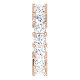 10K Gold Square Natural Diamond Shared-Prong Eternity Band – 4x4 mm Stones - Rose Gold - view 4