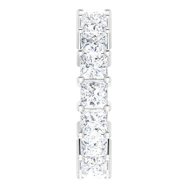 10K Gold Square Lab-Grown Diamond Shared-Prong Eternity Band – 4x4 mm Stones - White Gold - view 4