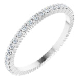 14K Gold Round Natural Diamond Shared-Prong Eternity Band – 1.5 mm Stones - White Gold