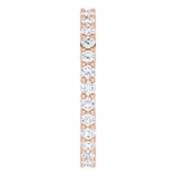 10K Gold Round Natural Diamond Shared-Prong Eternity Band – 2 mm Stones - Rose Gold - view 4