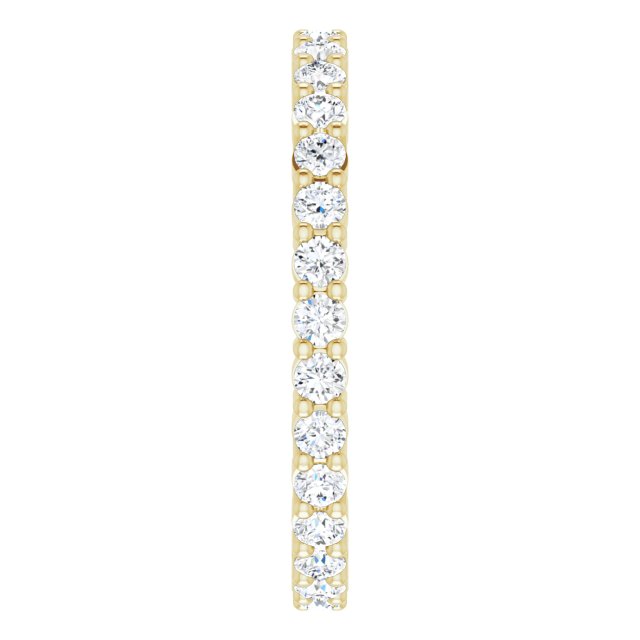 10K Gold Round Lab-Grown Diamond Shared-Prong Eternity Band – 2 mm Stones - Yellow Gold - view 4