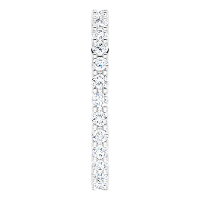10K Gold Round Natural Diamond Shared-Prong Eternity Band – 2 mm Stones - White Gold - view 4
