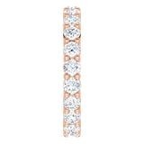 10K Gold Round Lab-Grown Diamond Shared-Prong Eternity Band – 3 mm Stones - Rose Gold - view 4