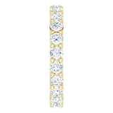 14K Gold Round Lab-Grown Diamond Shared-Prong Eternity Band – 3 mm Stones (1 3/4–2 1/3 CTW) - Yellow Gold - view 4