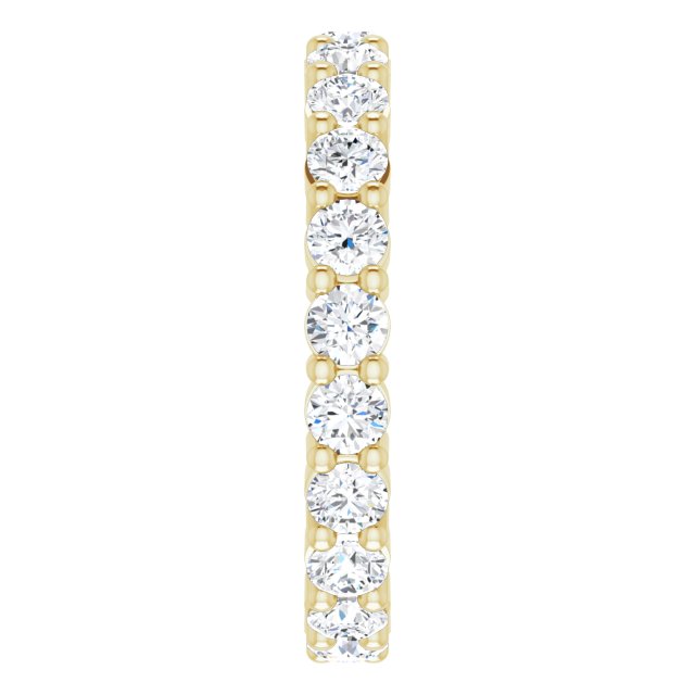 14K Gold Round Lab-Grown Diamond Shared-Prong Eternity Band – 3 mm Stones (1 3/4–2 1/3 CTW) - Yellow Gold - view 4