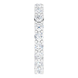 10K Gold Round Lab-Grown Diamond Shared-Prong Eternity Band – 3 mm Stones - White Gold - view 4