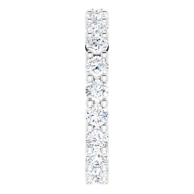 10K Gold Round Lab-Grown Diamond Shared-Prong Eternity Band – 3 mm Stones - White Gold - view 4