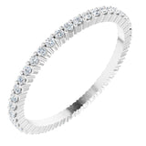 10K Gold Round Lab-Grown Diamond Shared-Prong Eternity Band – 1.3 mm Stones - White Gold